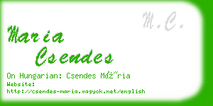 maria csendes business card